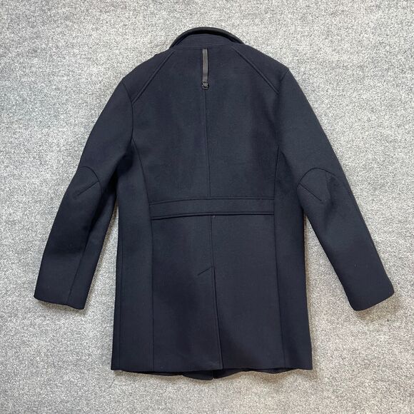 WRK Coat Mens M Medium Navy Blue Nylon Wool Blend Work Rest Karma City Overcoat - Picture 12 of 15